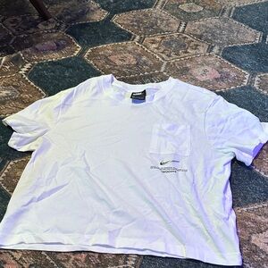 Nike White Tee with Logo and Pocket
